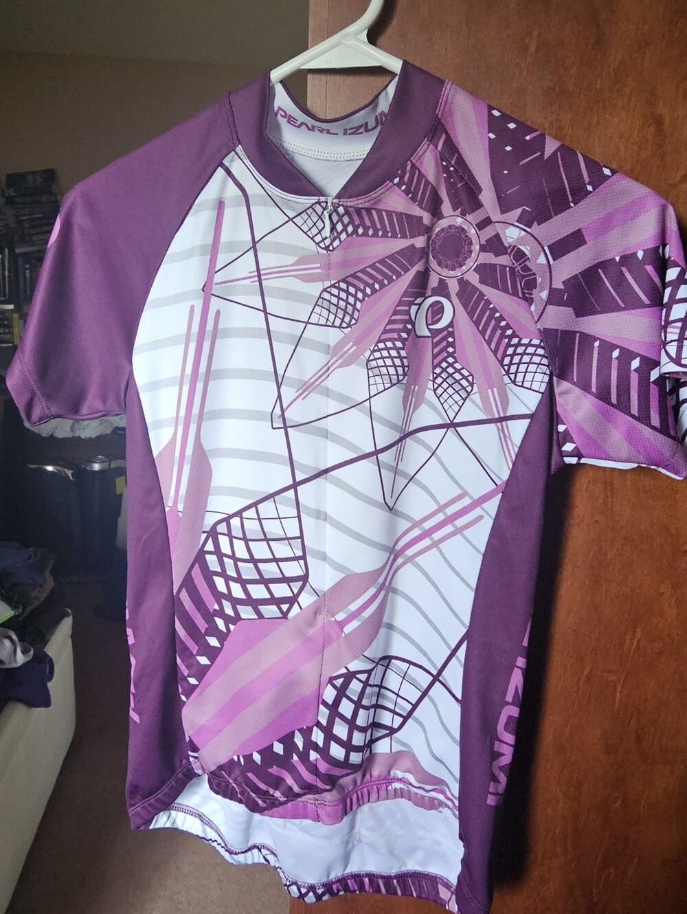 (xs) Pearl Izumi Women's Plum and Light Pink Cycling Jersey